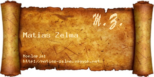 Matias Zelma névjegykártya